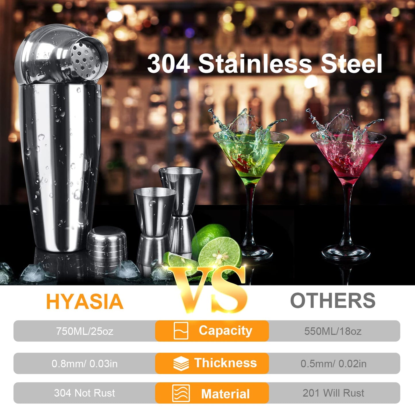 Cocktail set gifts for men Christmas - 16 piece cocktail shaker set, bartender set 750ml shaker cocktail mixing set with bamboo stand recipes, stainless steel home bar set cocktail advent calendar.