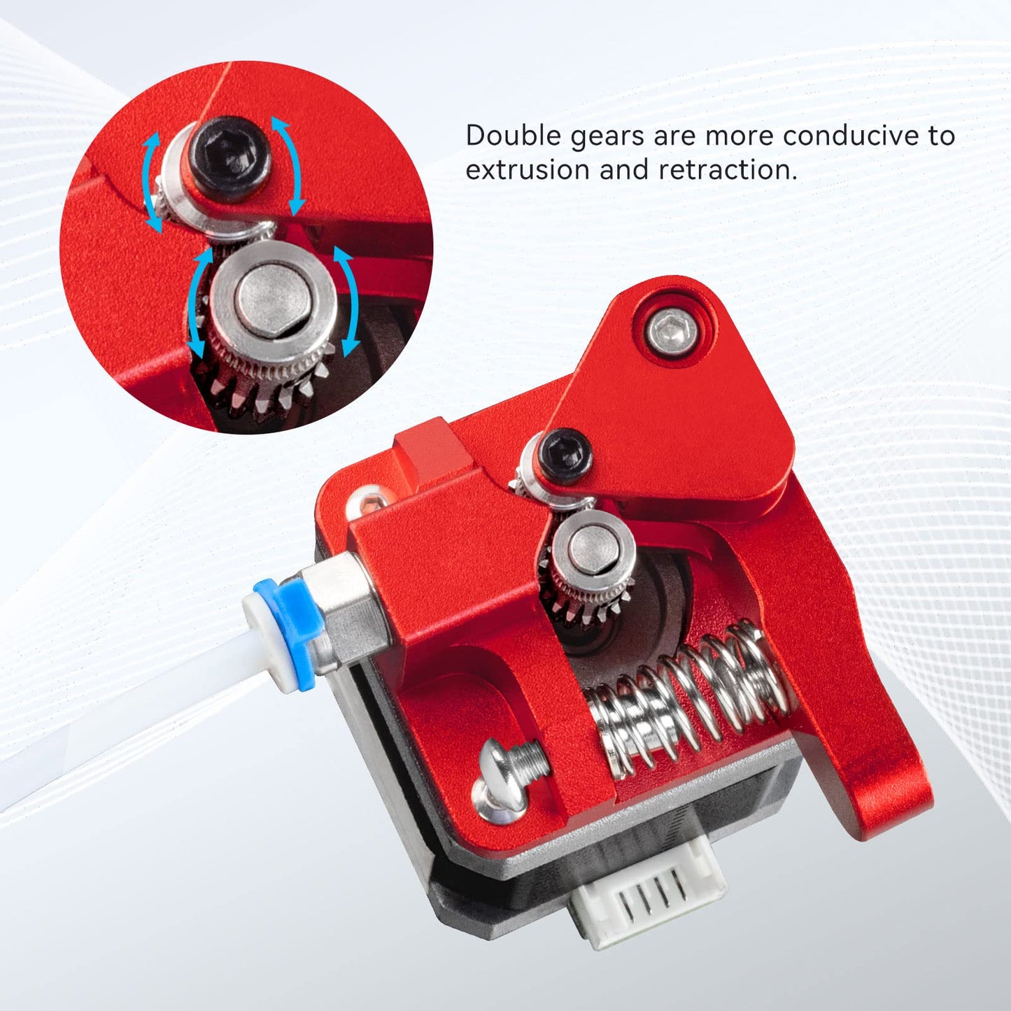 Redrex Dual Gear Ender 3 extruder with Nema 17 stepper motor upgrade kit ONLY for Creality Ender 3 V2, Ender 3 Pro, Ender 3 Neo Series, Ender 5 Series, Ender 7, CR6 SE, CR10 3D printers. TPU supported.