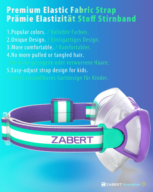 ZABERT M7 Kids Diving Mask, Girls Swim Goggles for 6-14 Years, Child Snorkel Mask Diving Mask Kid Diving Mask Swimming Mask Teal Purple