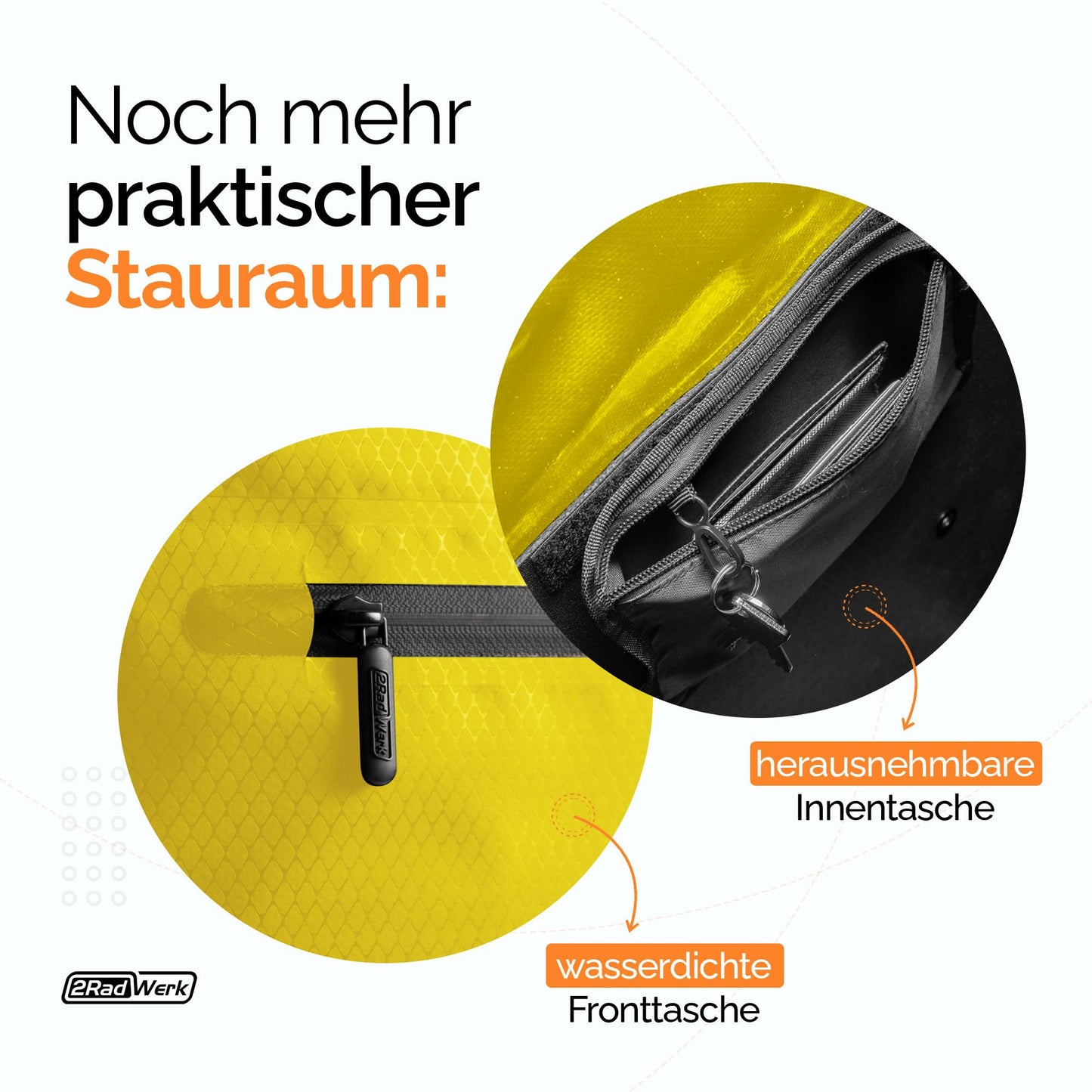 2Radwerk bicycle bag for luggage rack, 25.4 l, 100% waterproof, with carrying handle and shoulder strap, bicycle rack bag, luggage rack bag, bicycle bags rear, 56.5 x 30 x 15 cm