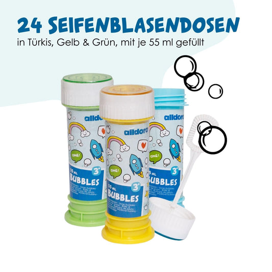 alldoro 63073 Bubble Set 24 pieces, with maze game & blowing sticks, party favor or treat for kids' birthday, party & wedding