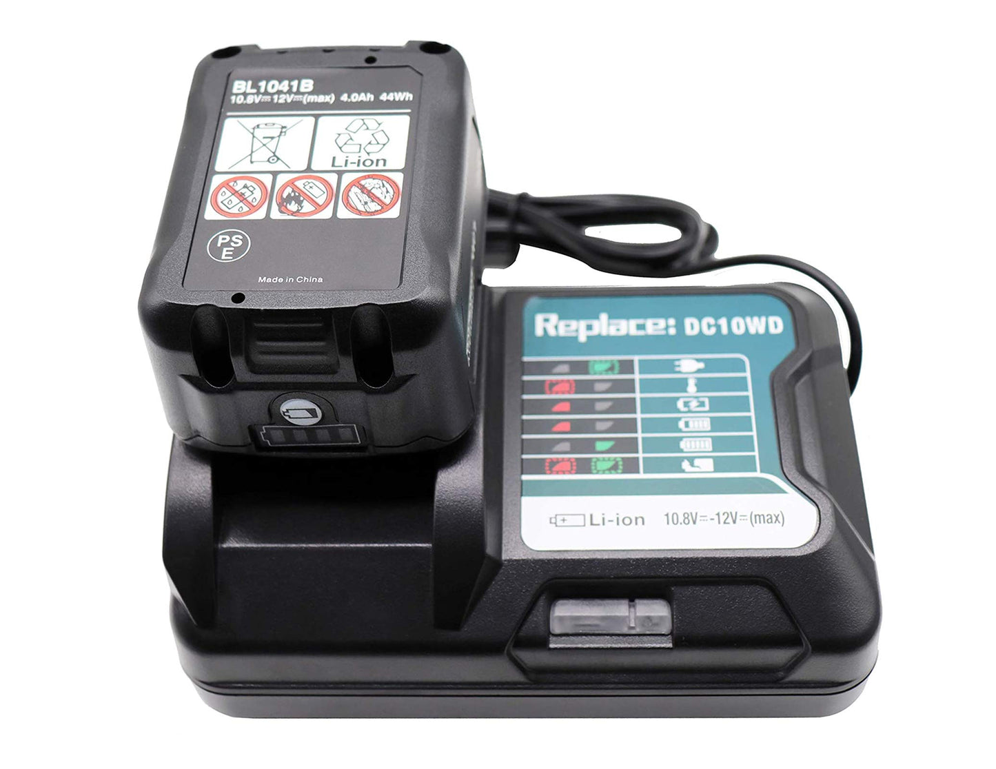 2 pieces of BL1041B 4.0Ah battery with charger 10.8V-12V DC10WD DC10SB for Makita 12V battery BL1015 BL1041B BL1021B BL1016 4000mAh