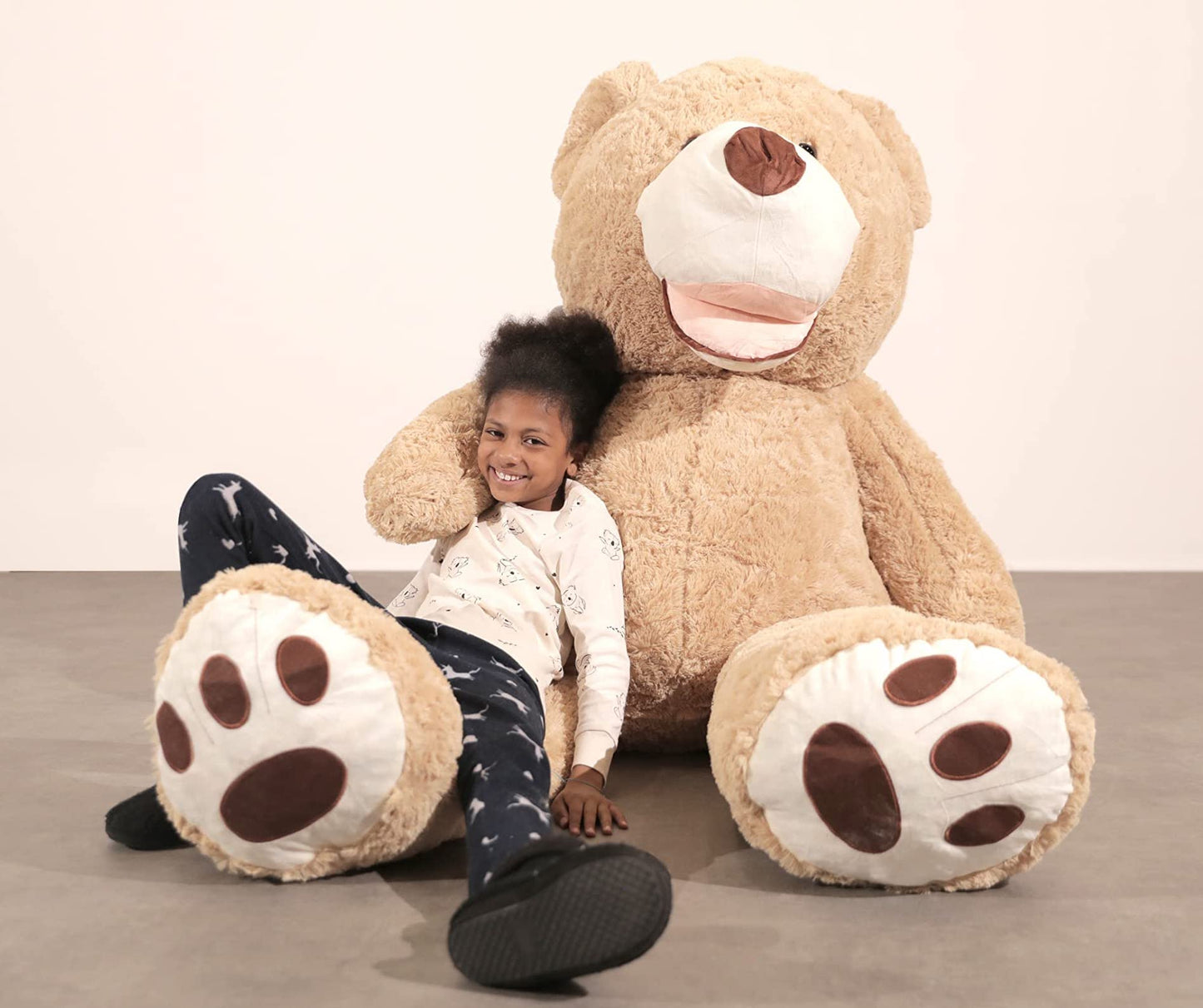 Bananair Giant Teddy Bear XXL, 100 to 340 cm - Cuddly and Fluffy, Insured Hugs - XXL Plush Toy, Birthdays, Room Decoration (Beige, 200 cm)