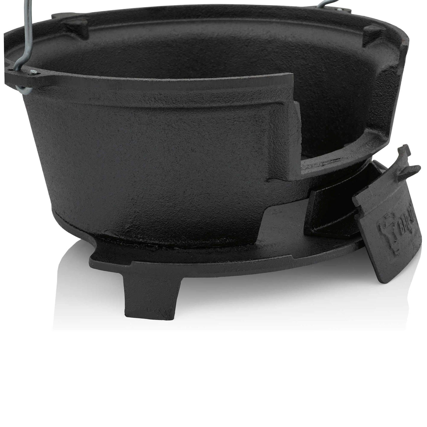 BBQ-Toro cast iron grill pot with grill grate | (W) 32 x (D) 33 x (H) 18 cm | Hibachi style grill with grate lifter | Charcoal camping grill, cast iron fire pot, BBQ grill, Dutch oven station