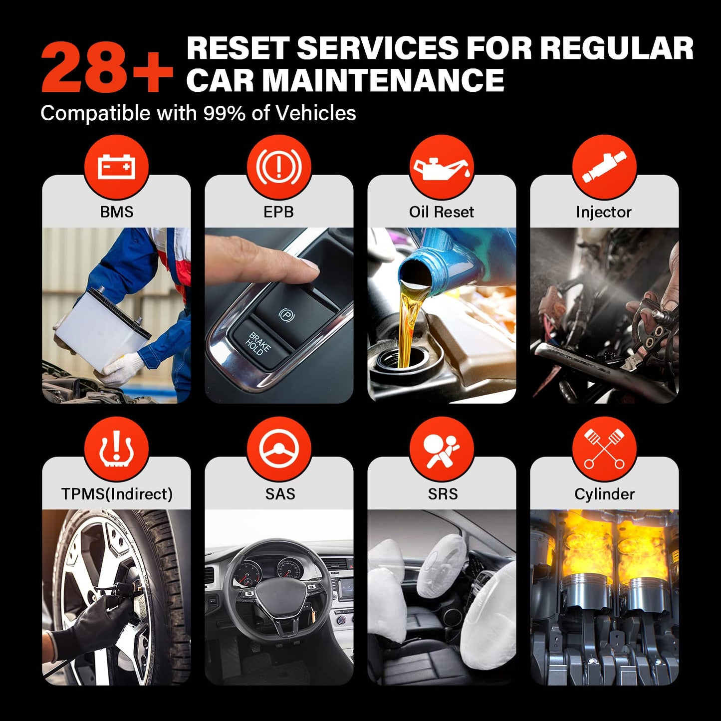Autel MaxiCOM MK808S-OBD2 Diagnostic Tool, 2024 Bidirectional Tool Updated from MaxiCheck MX808 MK808, 28+ Services, Active Test, All System Diagnostics, Injector Coding/EPB/BMS/SAS/TPMS/AutoVIN/ABS