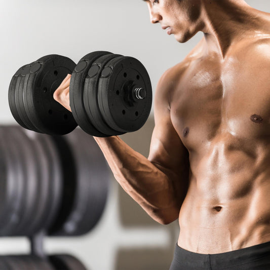 Yaheetech Dumbbells 2 Pcs Adjustable Dumbbell Set for Strength Training/Fitness Training Dumbbell for Home 25kg