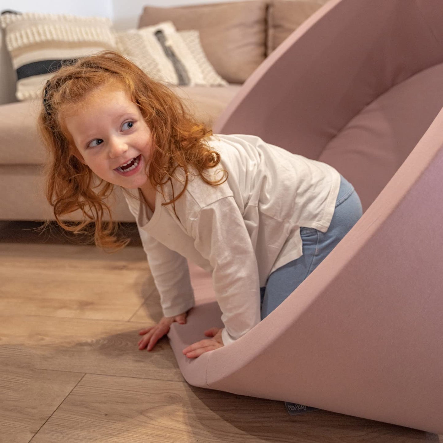 KiddyMoon Round Ball Pit Ball Pool 90X30cm/200 Balls 7cm Diameter Ball Pit for Babies Toddler Playpen, Beige/Brown/Copper/Pastel Beige/Salmon