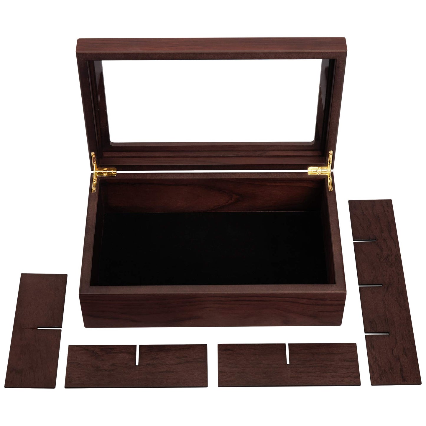 Apace Living Tea Box - Luxurious Wooden Tea Storage Box - 8 compartments for tea bags - Handcrafted box with scratch-resistant window - Elegant tea bag storage box.