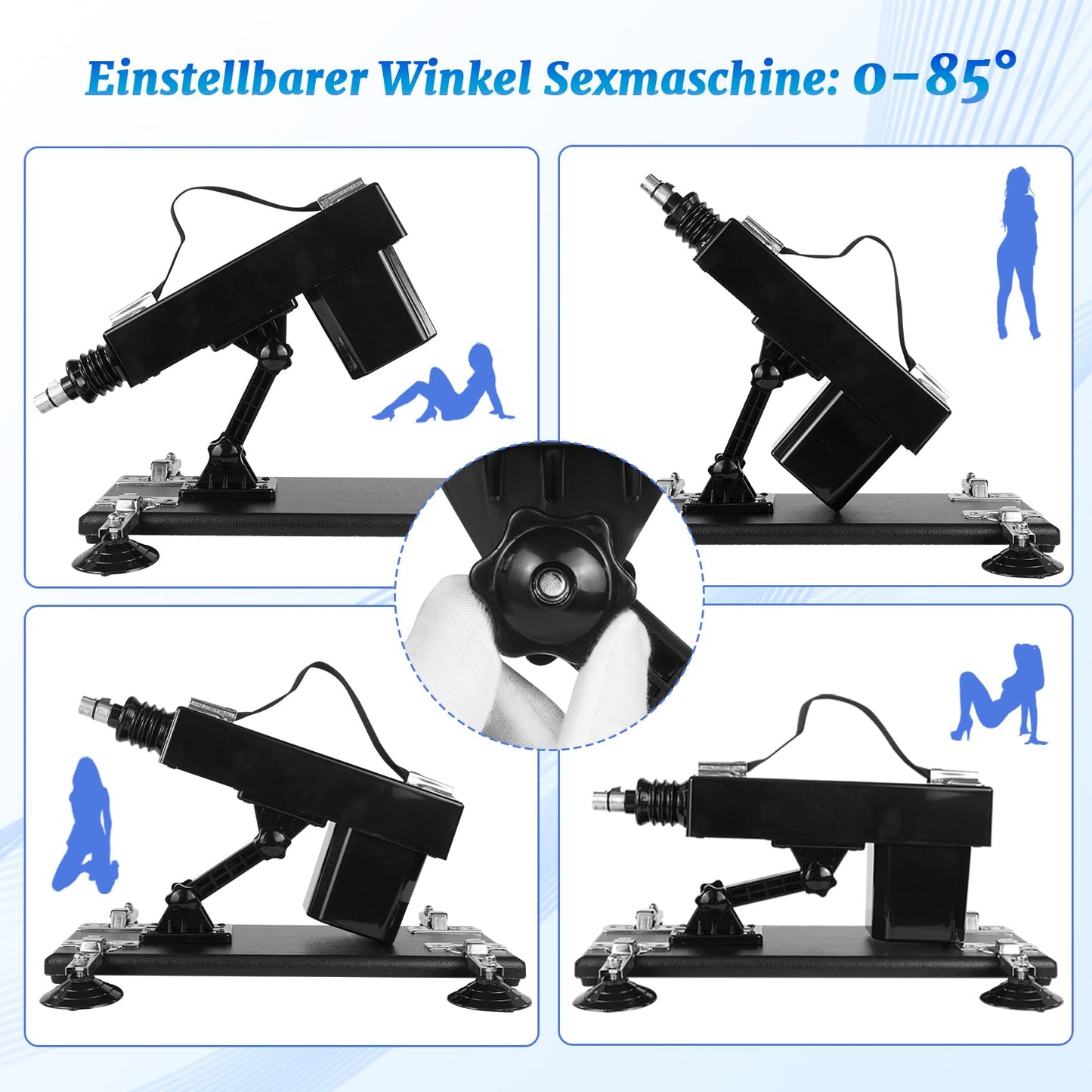 QUIWOO Sex Machine, Automatic Thrusting Love Machine for Women and Men, Sex Toy with Multi-Angle Adjustable Fucking Machine with 6 3xlr Interface Attachments, Glass Dildo.