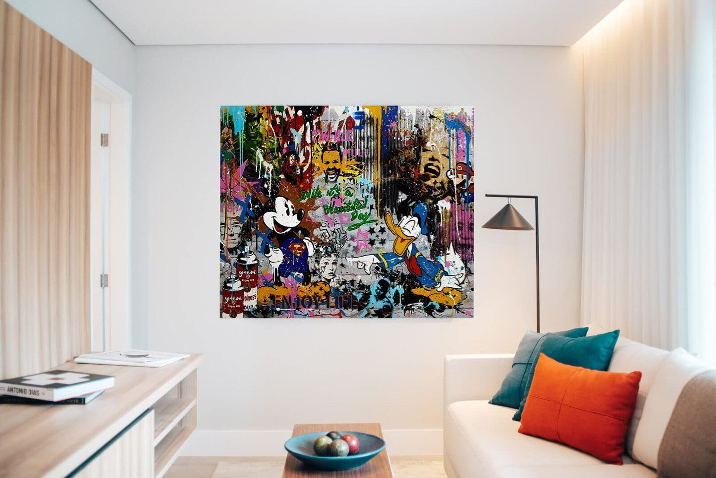 Magic Canvas Art Mickey Mouse Donald Duck Pop Art canvas picture 1-piece High-quality art print wall art - B8351, Material: canvas, Size: 120x80 cm