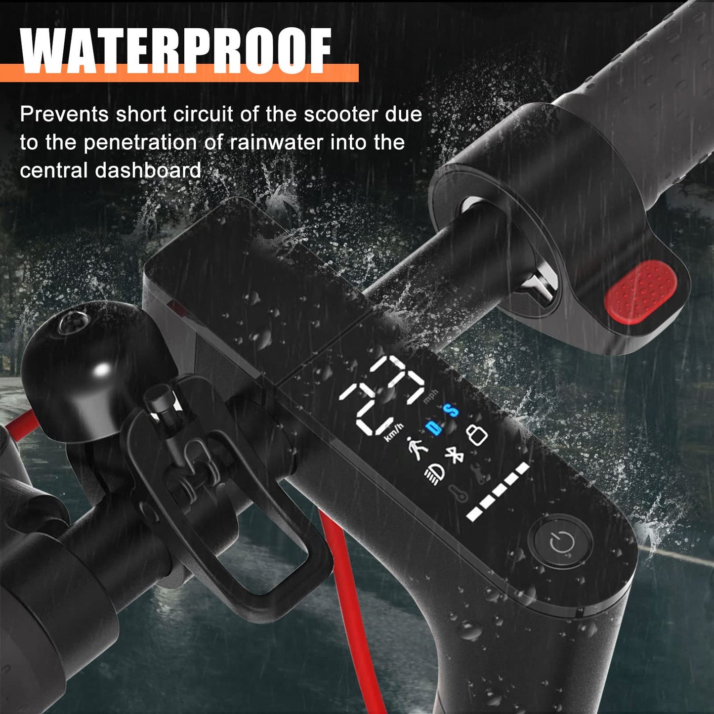 Scooter dashboard compatible with Xiaomi M365/M365 Pro/M365 Pro 2/1S, V2.0 upgrade electric scooter dashboard accessory with Bluetooth circuit board, screen cover roller.