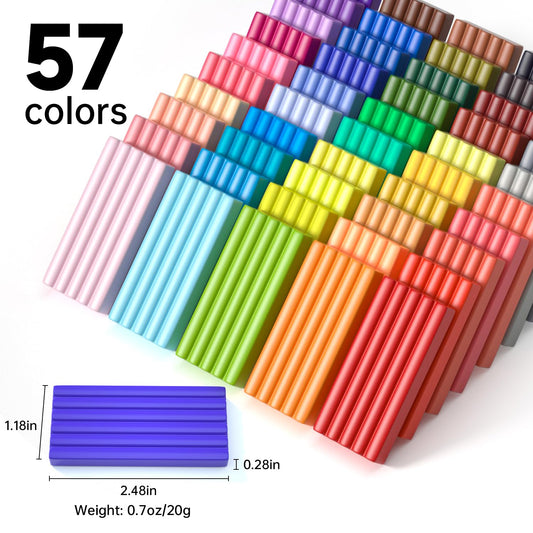 Shuttle Art Polymer Clay Set, 57 colors clay set with 102 pieces of polymer clay accessories, oven-bake modeling clay, polymer clay with 19 carving tools, kids clay, clay for earrings, bracelet.