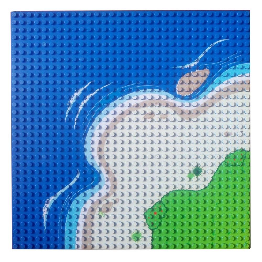 Modbrix Building Blocks Island 6 x Baseplate Island Plate Set 32 x 32 Stud Building Plate, 25.5 x 25.5 cm