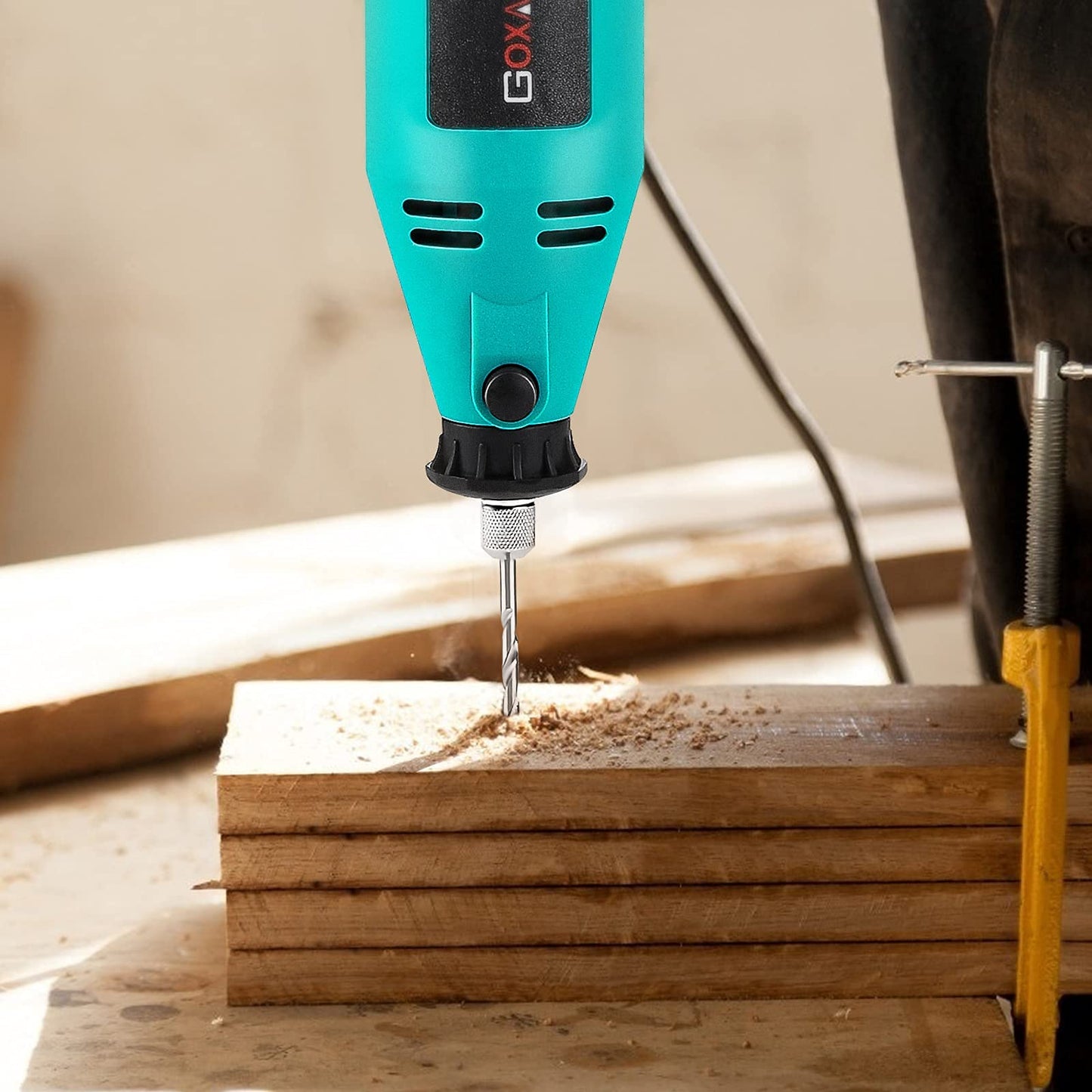 GOXAWEE 130W Rotary Tool, 6 Variable Speed 8000-30000 RPM, Multitool Set with 288 Accessories for Cutting, Grinding, Engraving, Polishing, Cleaning, Carving.