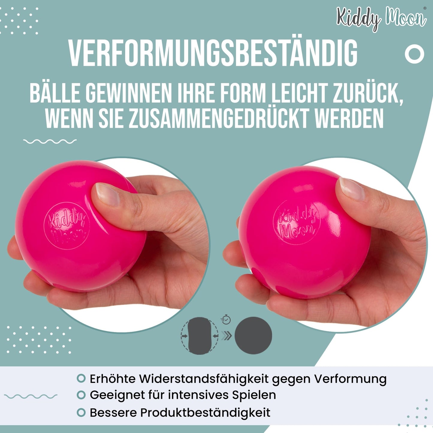 KiddyMoon 300 ∅ 7cm Kids Balls Play Balls for Ball Pit Baby Solid Color Plastic Balls Made in EU, Golden