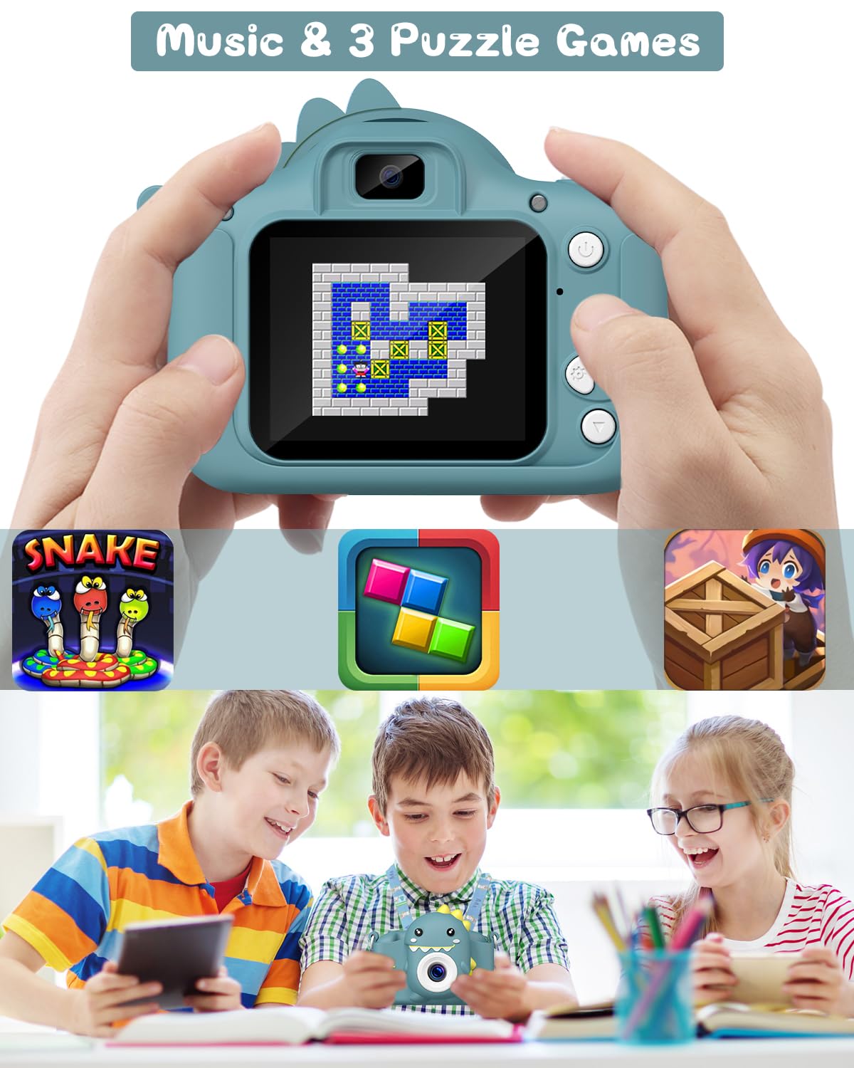 Children's camera, Gofunly kids camera 1080P 2.0-inch screen kids camera with 32GB card selfie digital camera photo camera for 3-12 year old boys and girls Christmas toy