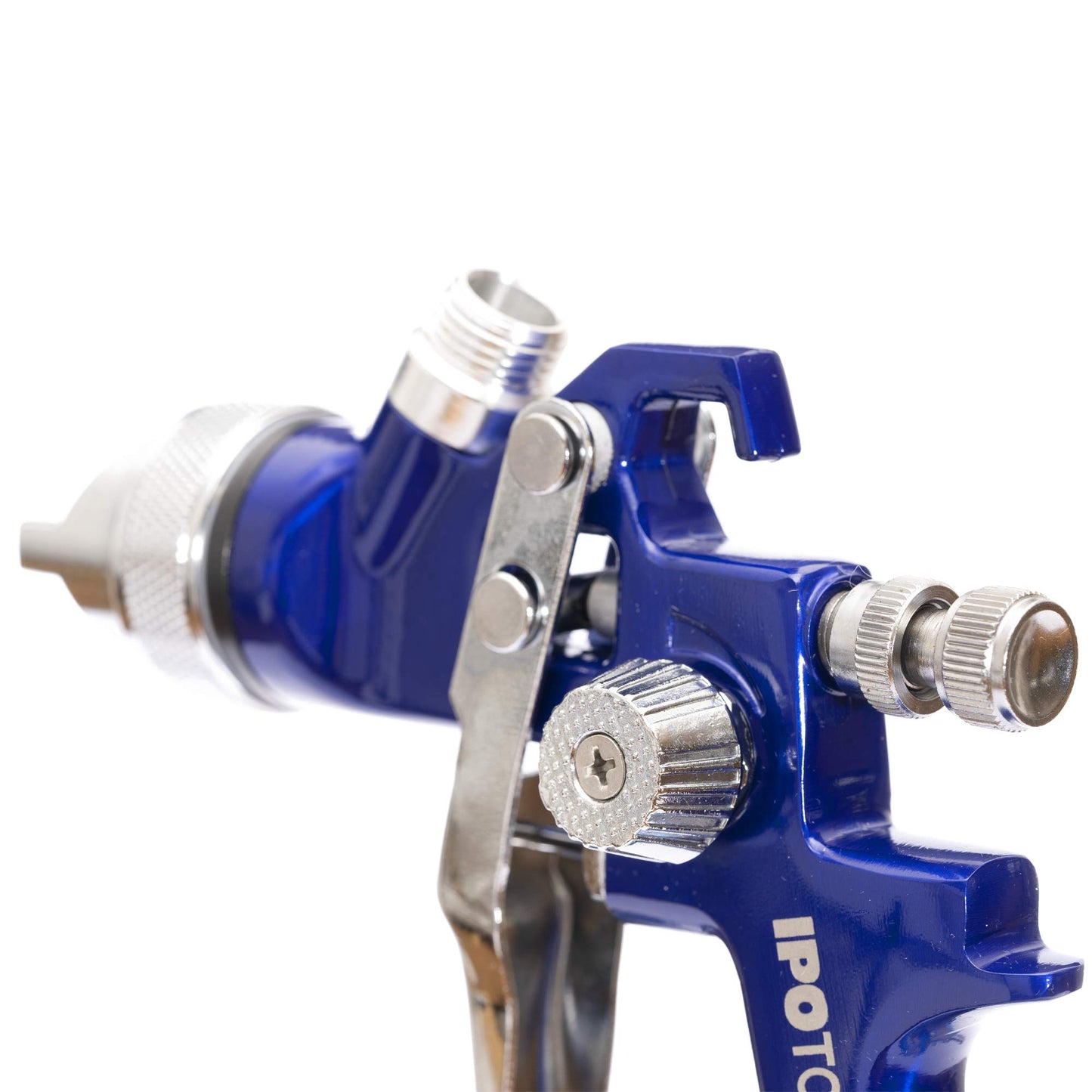 IPOTOOLS HVLP paint spray gun 1.4mm + 1.7mm & 2.0mm nozzle - H-827P professional paint spraying system spray gun with 600ml plastic cup and stainless steel nozzle 2X nozzle set