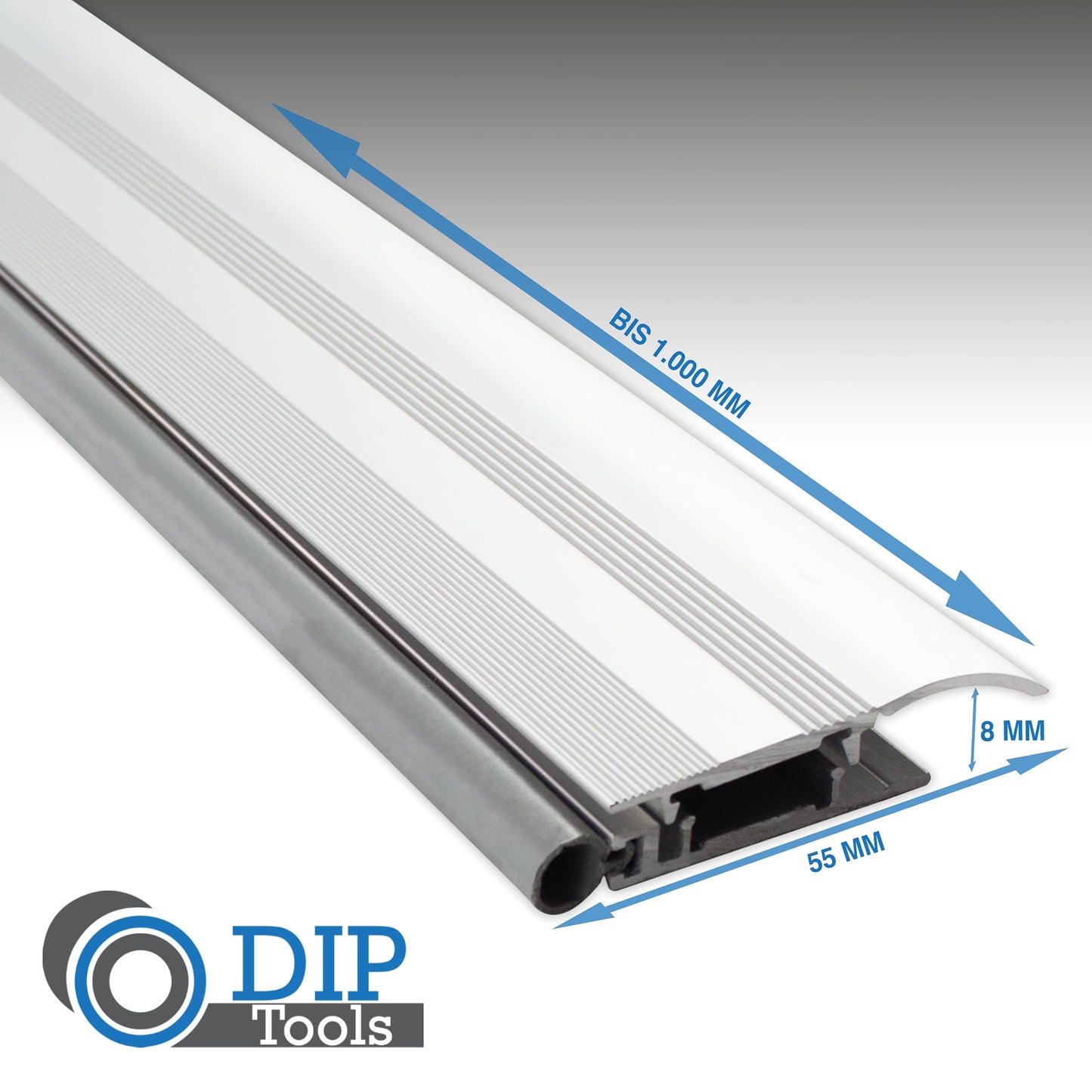 Alumat - Stainless steel universal aluminum door threshold 100cm x 5.5cm x 0.8cm - Perfect as a draft excluder for doors, insect protection, or weather bar.