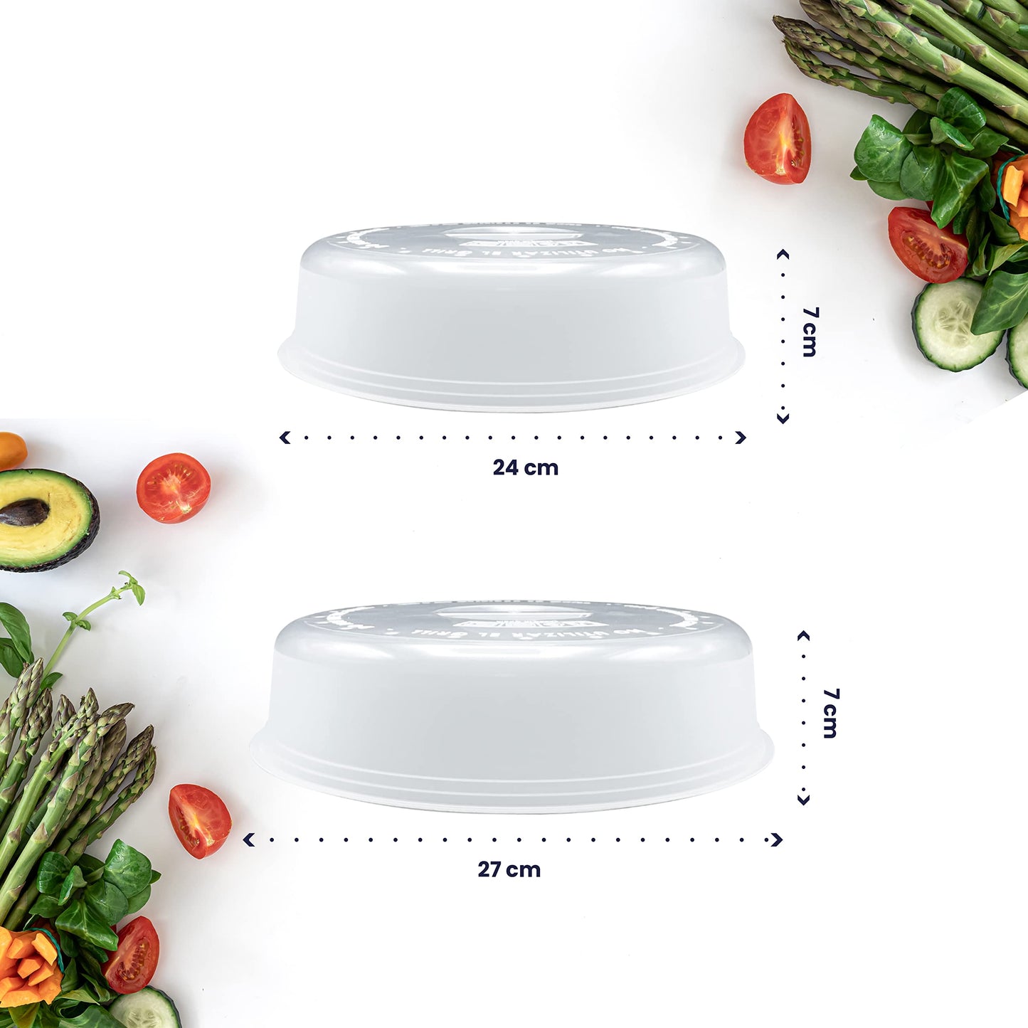 2 pieces microwave covers 24 cm and 27 cm for heating food - high-quality microwave covers - microwave splatter guards (2 pieces)