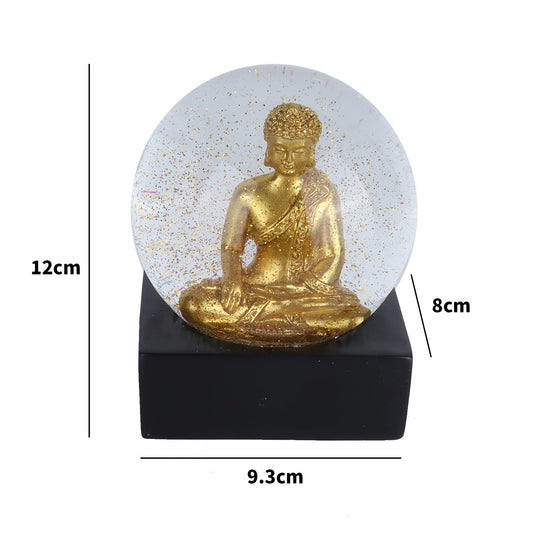 Snow globe water ball Buddha statue crystal ball desktop ornament decorations for home office tabletop decor (Buddha statue)