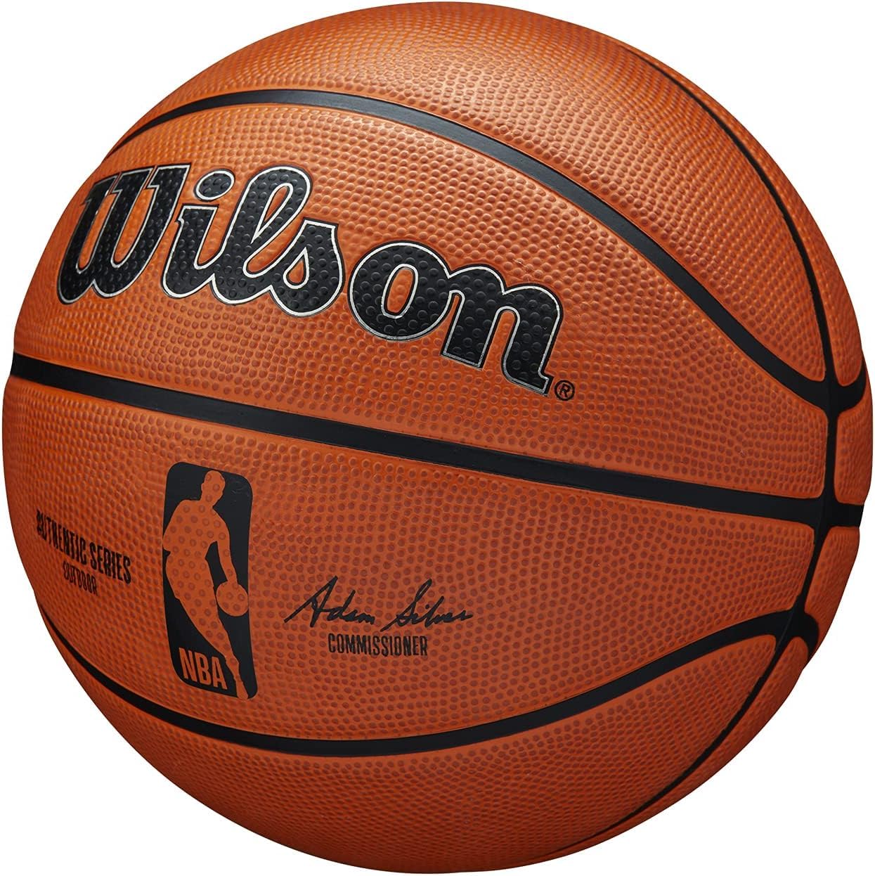 Wilson Unisex-Adult NBA Authentic Series Outdoor Basketball, Brown, Size 6
