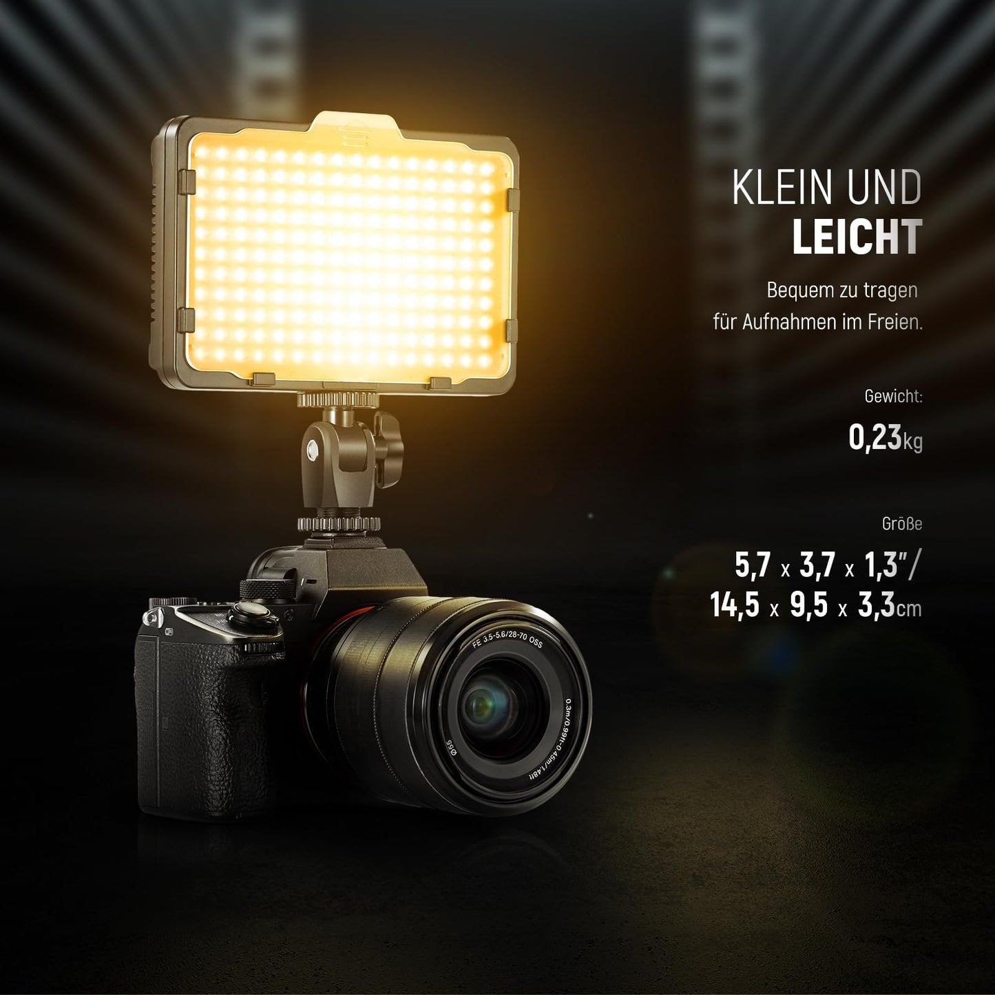 NEEWER 176 LED Video Light Set: Dimmable video light panel, streaming light with 2200mAh Li-Ion battery, key light with USB charger and carrying bag for product and portrait lighting camera photography.