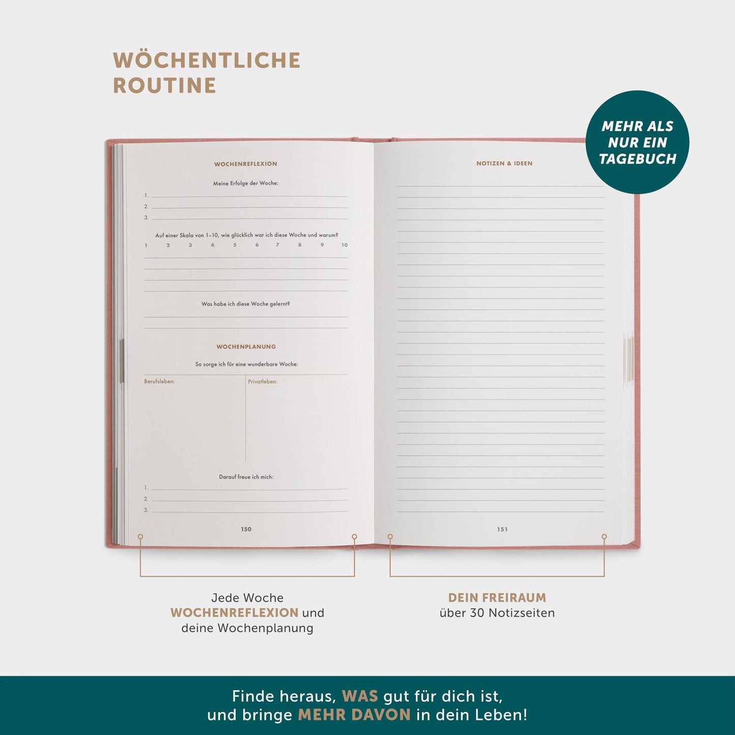 6-Minute Diary for Adults 2025 (The Original) - Gratitude Journal, Scientifically Based Journal Book - Mindfulness Diary for More Resilience & Self-Love
