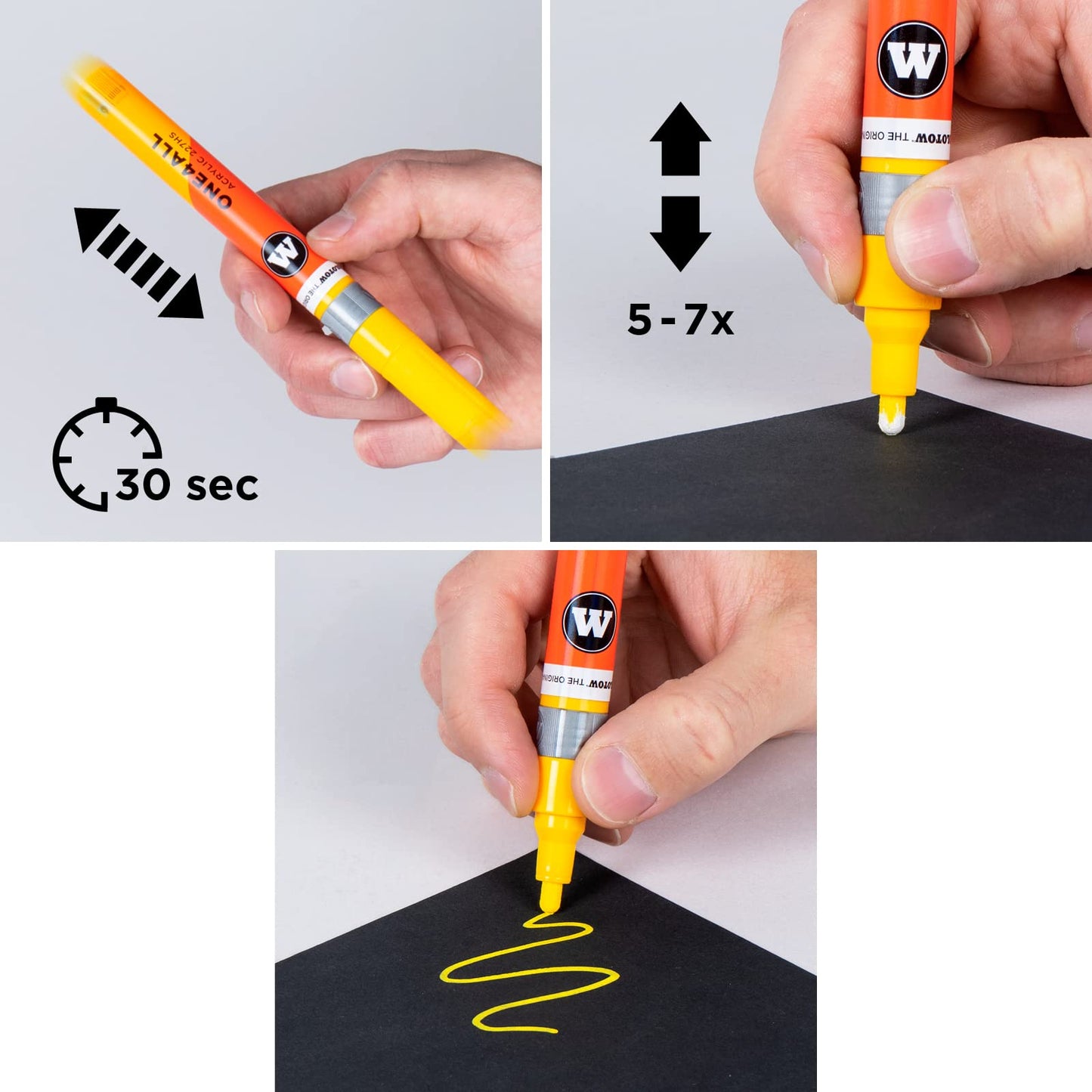 Molotow One4All 127HS Acrylic Marker Basic Set 1 (2.0 mm line width, highly opaque and permanent, UV-resistant, for almost all surfaces) 10 pieces assorted.