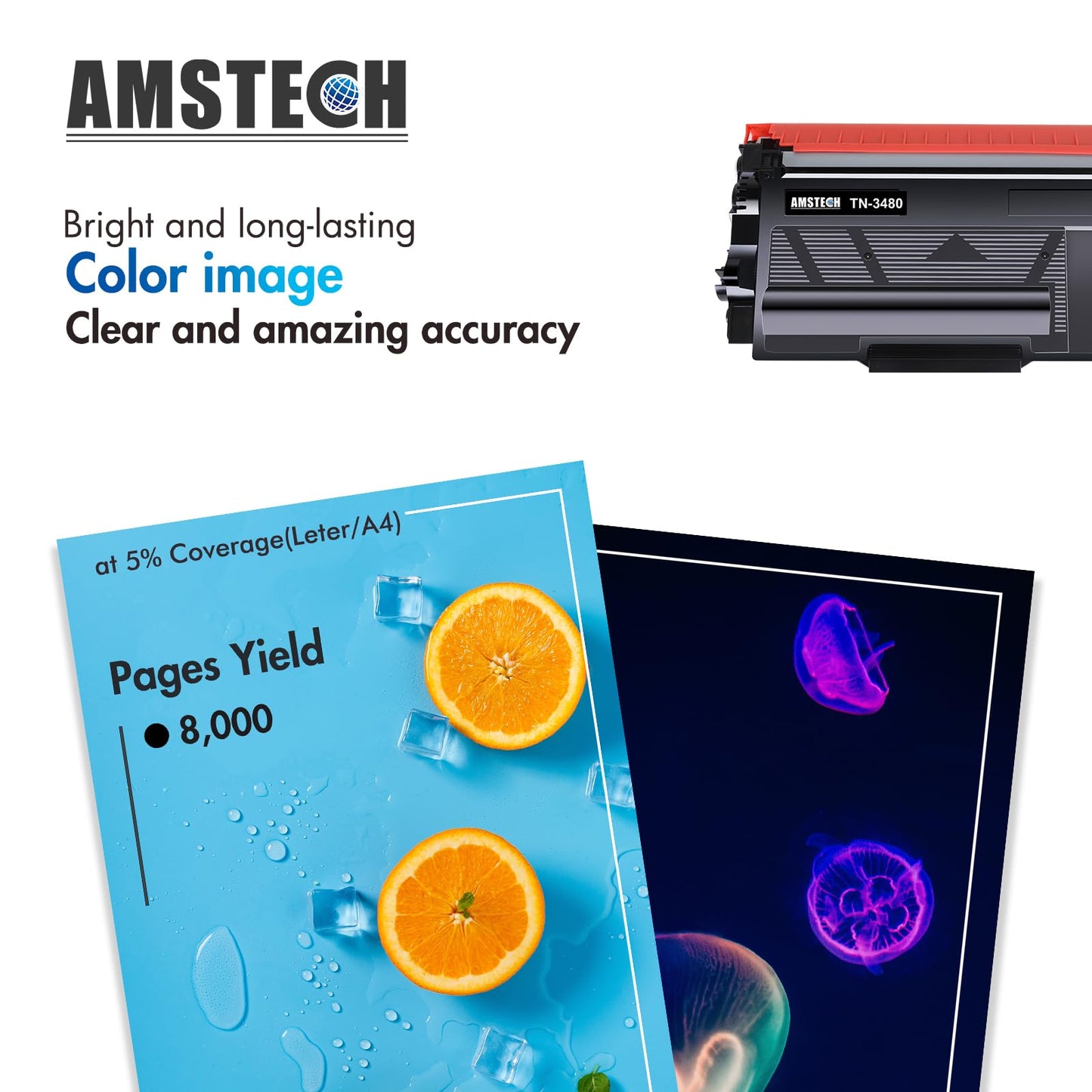 TN3480 HL-L5100DN compatible toner for Brother TN-3480 TN 3480 HL-L5100DN MFC-L5750DW Toner MFC-L5700DN HL-L5200DW DCP-L5500DN HL-L6400DW HL-L5000D HL L5100DN TN-3430 TN3430 Black, 2-Pack.