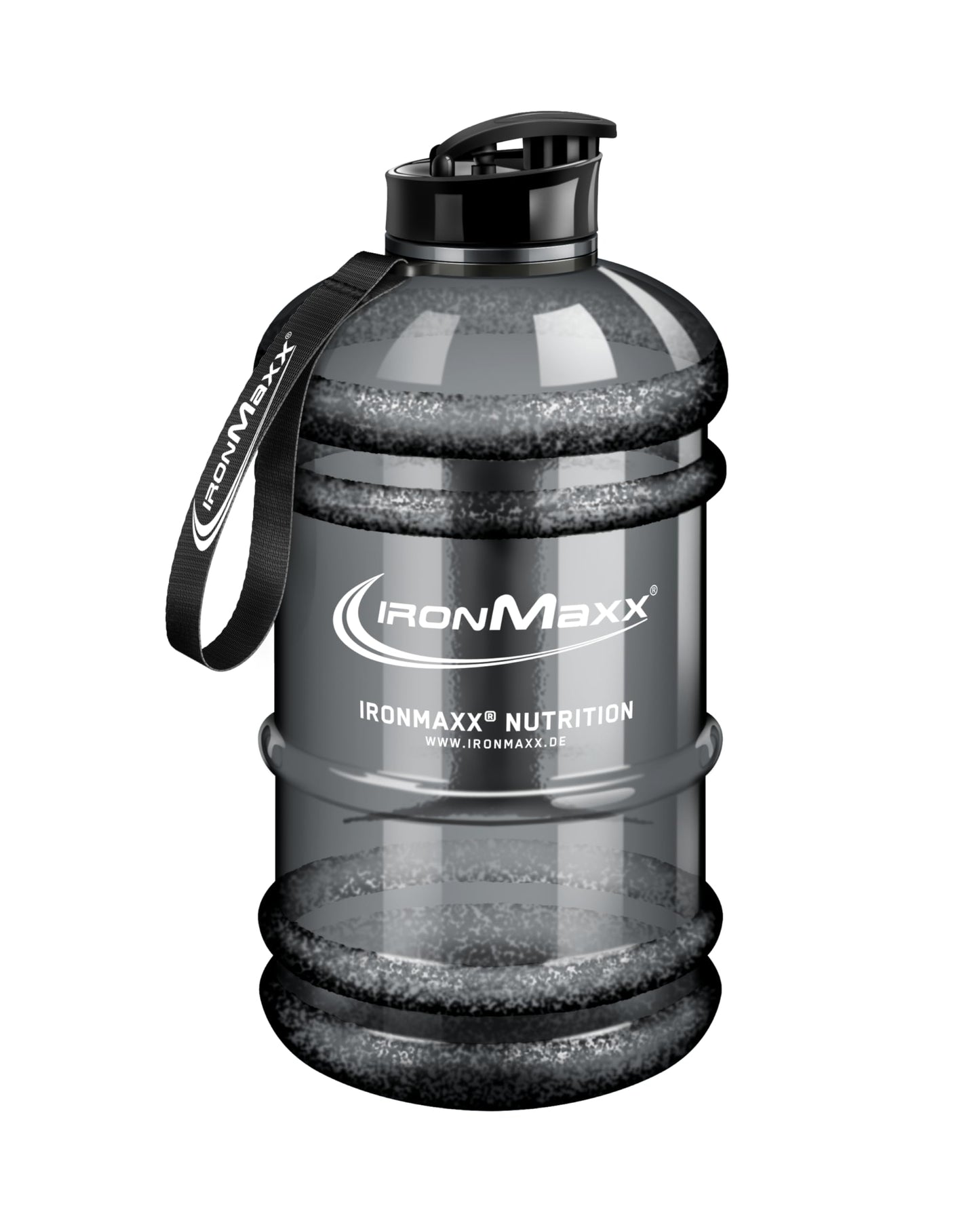IronMaxx Water Gallon - Grey 2200ml | BPA & DEHP free | Leak-proof water bottle with measurement scale | available in various colors.