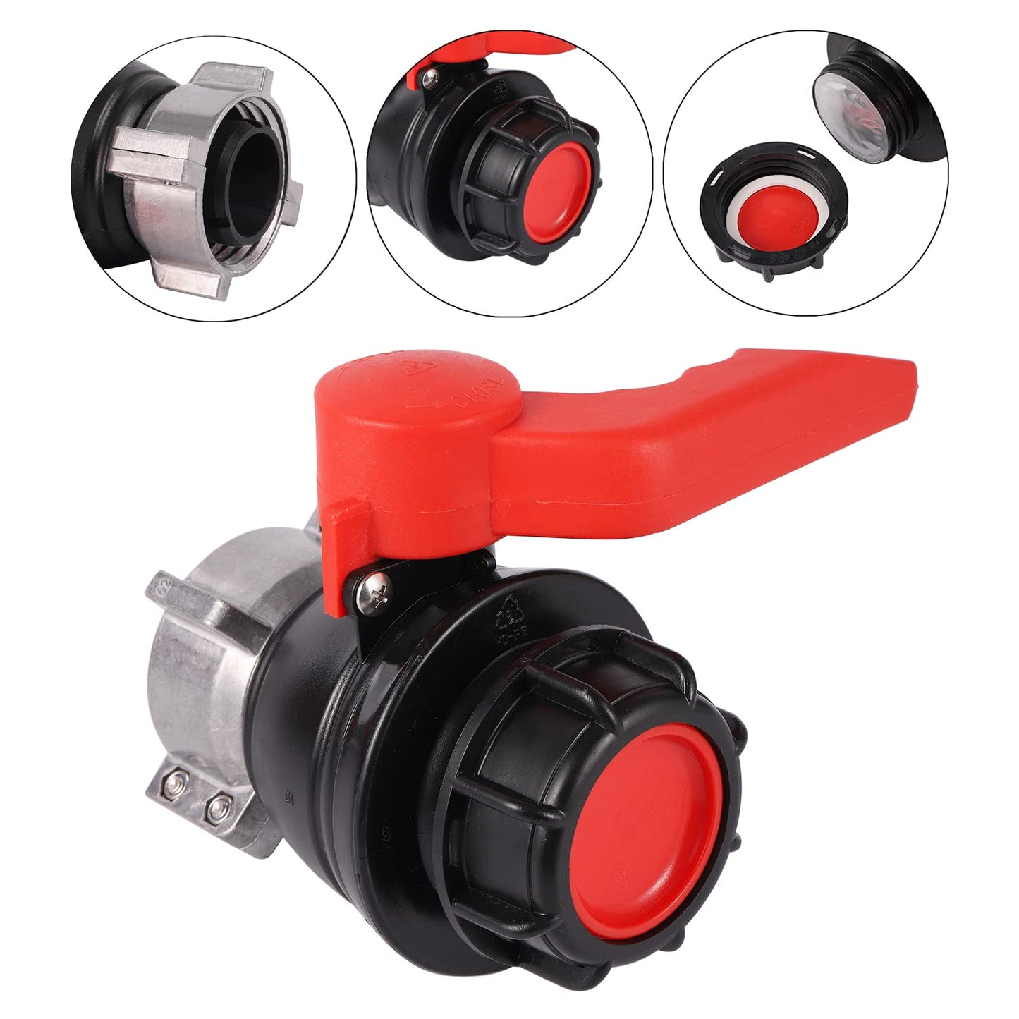 FOGWOWO IBC Adapter Ball Valve 60mm to 62mm IBC Tank Accessory Replacement Ball Valve Shut-off Valve for Rainwater Tank, Container, Rain Barrel