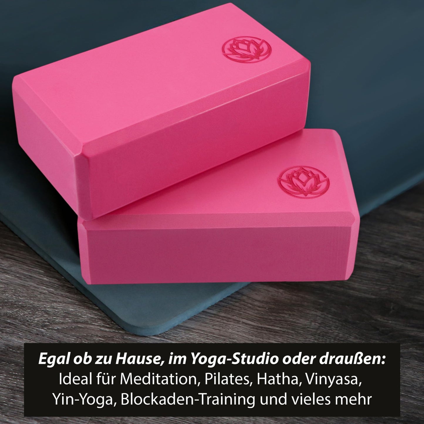4x Yoga Block by VonBueren | 22 x 12 x 7.5 cm each block | Yoga blocks for women and men made of EVA | Blocks for Pilates