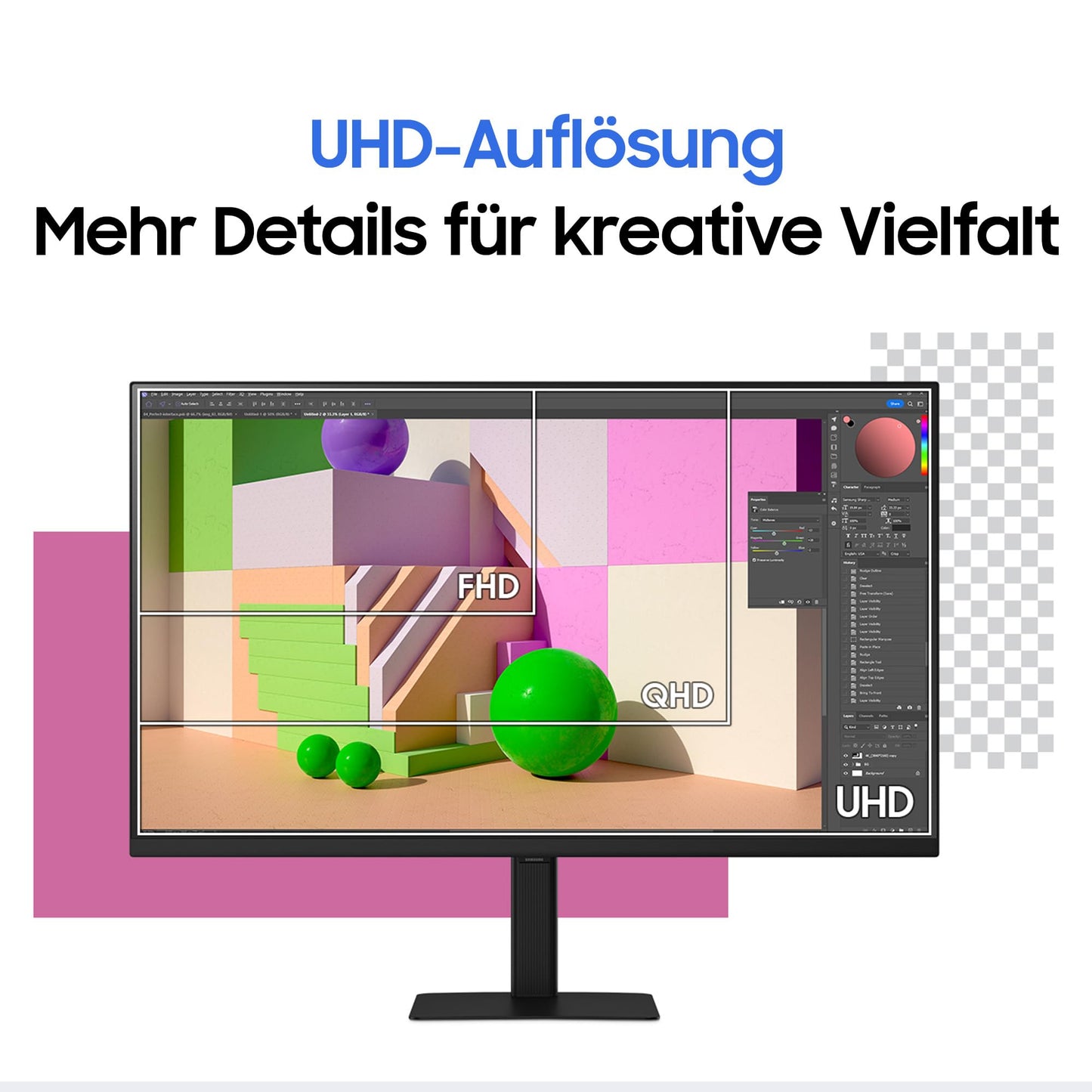 Samsung ViewFinity S70D 4K Monitor 32 inches, UHD, 3,840 x 2,160, 60 Hz, HDR10, Easy Setup Stand, Eye Saver Mode, LS32D700EAUXEN