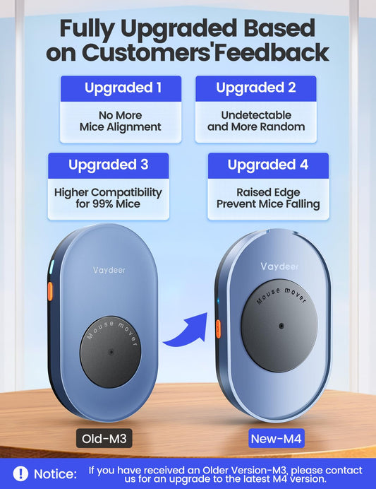 VAYDEER Undetectable Mouse Jiggler with ON/Off switch Mouse Mover Simulator, Driver-free mouse movement, Simulation for computer awakening.