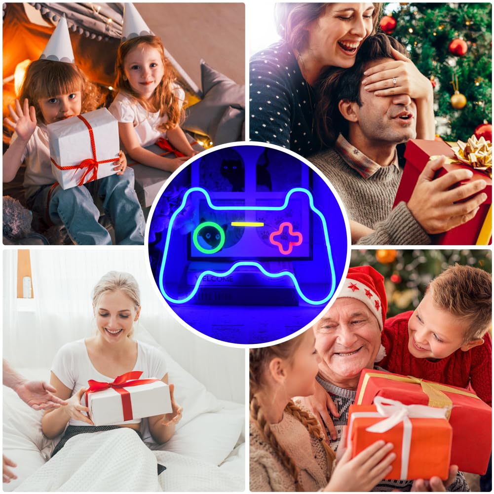 UExnkj-Y Gamepad Neon Sign LED Neon Gamepad Sign Game Room Light Party Bar Wall Sign