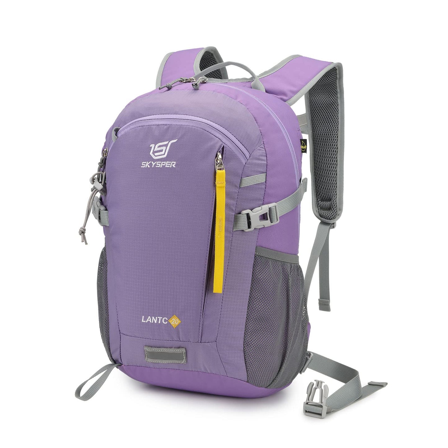 SKYSPER lightweight hiking backpack with back ventilation, made of breathable 3D Air Mesh polyester. Perfect for camping, outdoor activities, and hiking.