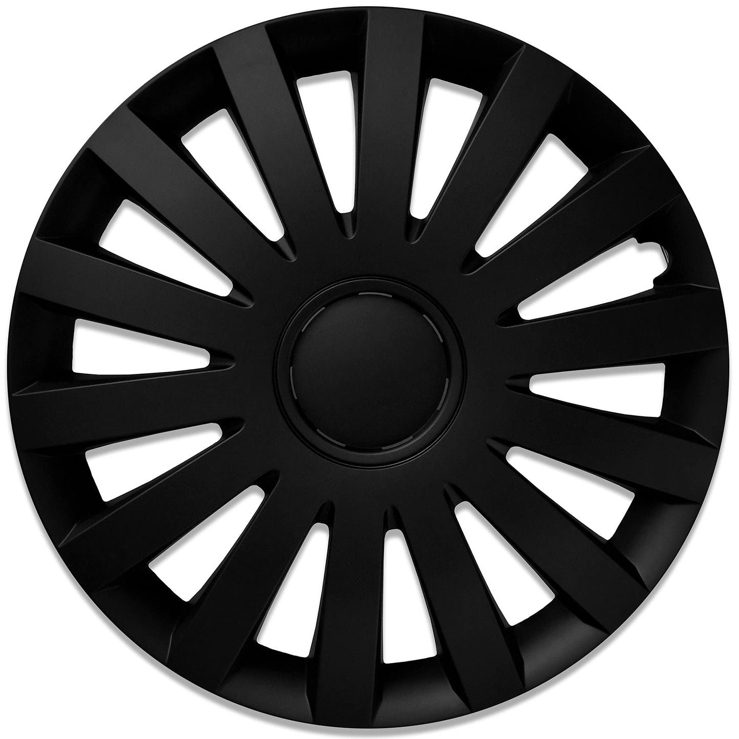 Albrecht 17 inch wheel covers in matte black for steel rims - Wind hubcaps made of high-quality plastic - Durable wheel covers in original Albrecht packaging - Made in EU