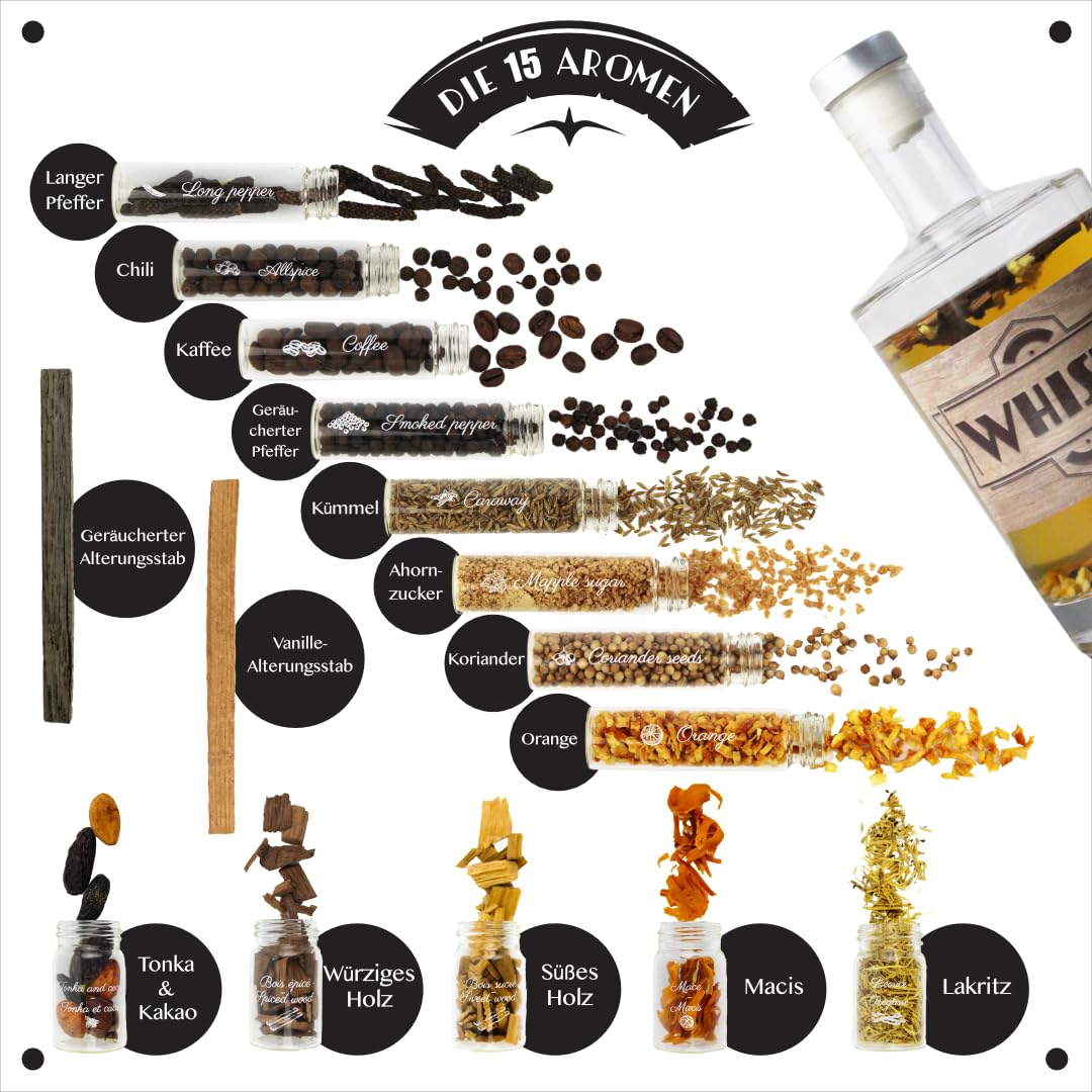 L&G® - Arranged Whisky Making and Tasting Kit - Gift Ideas - Original DIY Whisky Gift Set - Christmas, Birthday - Made in France - High-Quality Ingredients and Accessories