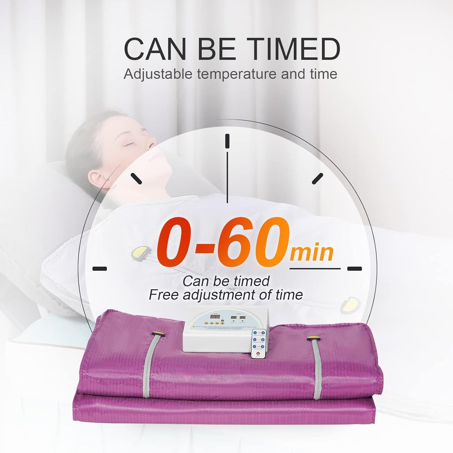 VAYOTOY Infrared Sauna 2 Zone Digital Home Sauna Blanket Professional Detox Therapy Home Mobile Sauna Portable Oxford Sauna Blanket with 4 Safety Protection for Hot Sweating, Relaxation, Detox (Purple)