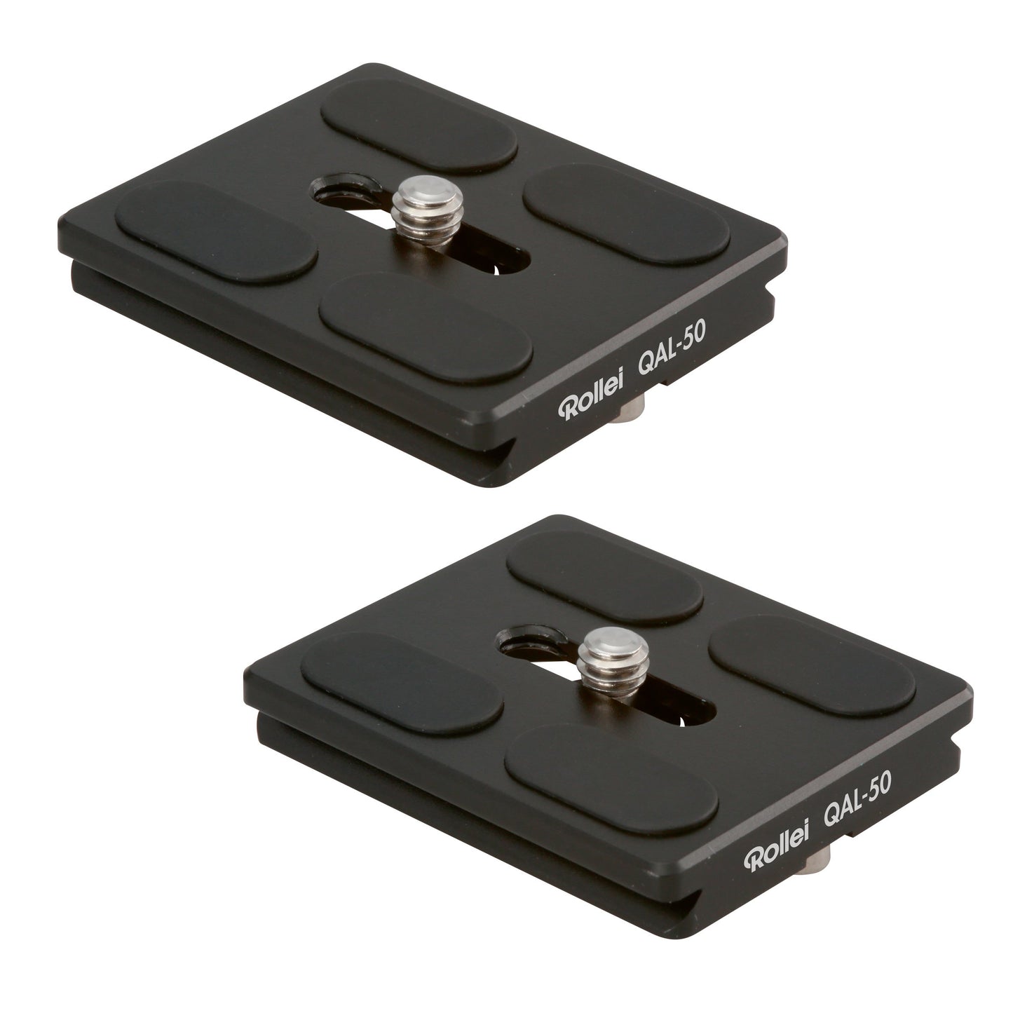 Rollei Carbon Tripod CT-5C, Black & QAL-50 - professional camera quick release plate, compatible with all cameras with 1/4 tripod thread and Arca Swiss - 2 pack