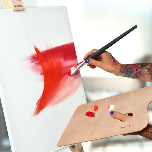 Canvas painting set of 2 stretched canvases for acrylic paints, 80x140 cm each. Made of FSC® certified cotton, ready for your creative ideas.