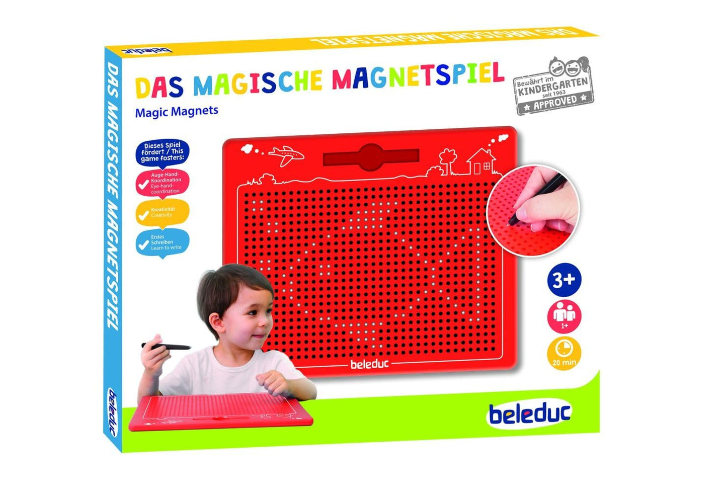 Beleduc 21042 - The Magical Magnetic Game, Red, 280 x 255 x 12 mm, for ages 3 and up, 1x magnet board