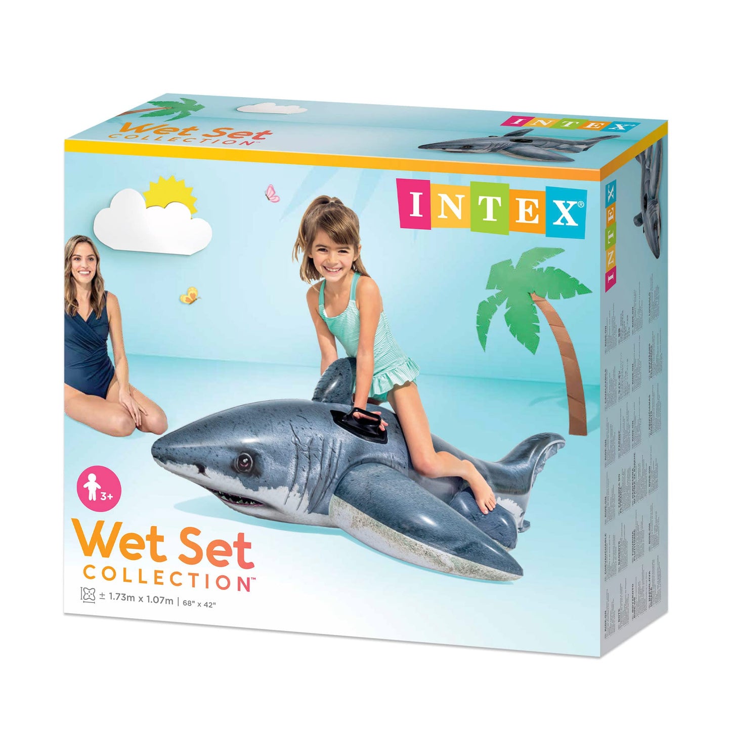 Intex 57520NP - Wave Rider Ride-On, 117 x 77 cm & Great White Shark - Inflatable Ride-On, 173 x 107 cm