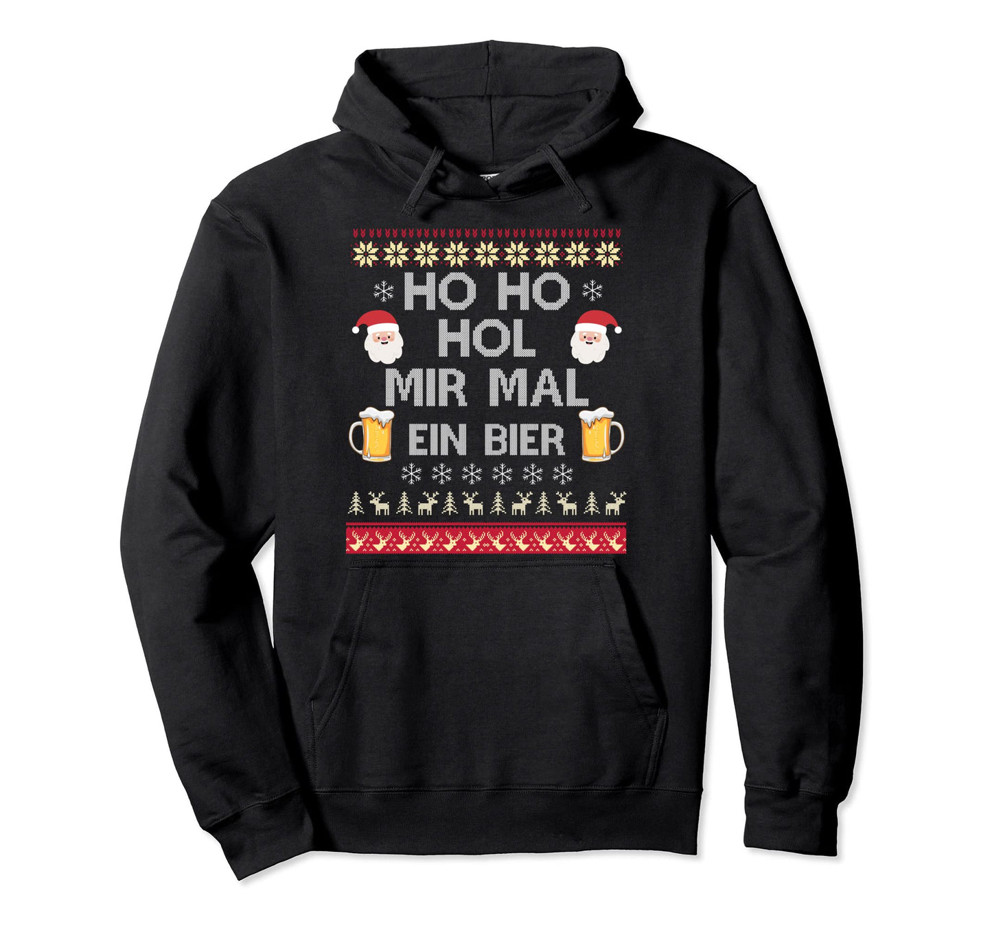 Ho Ho Ho Get Me a Beer Ugly Christmas Sweater Gift Pullover Hoodie