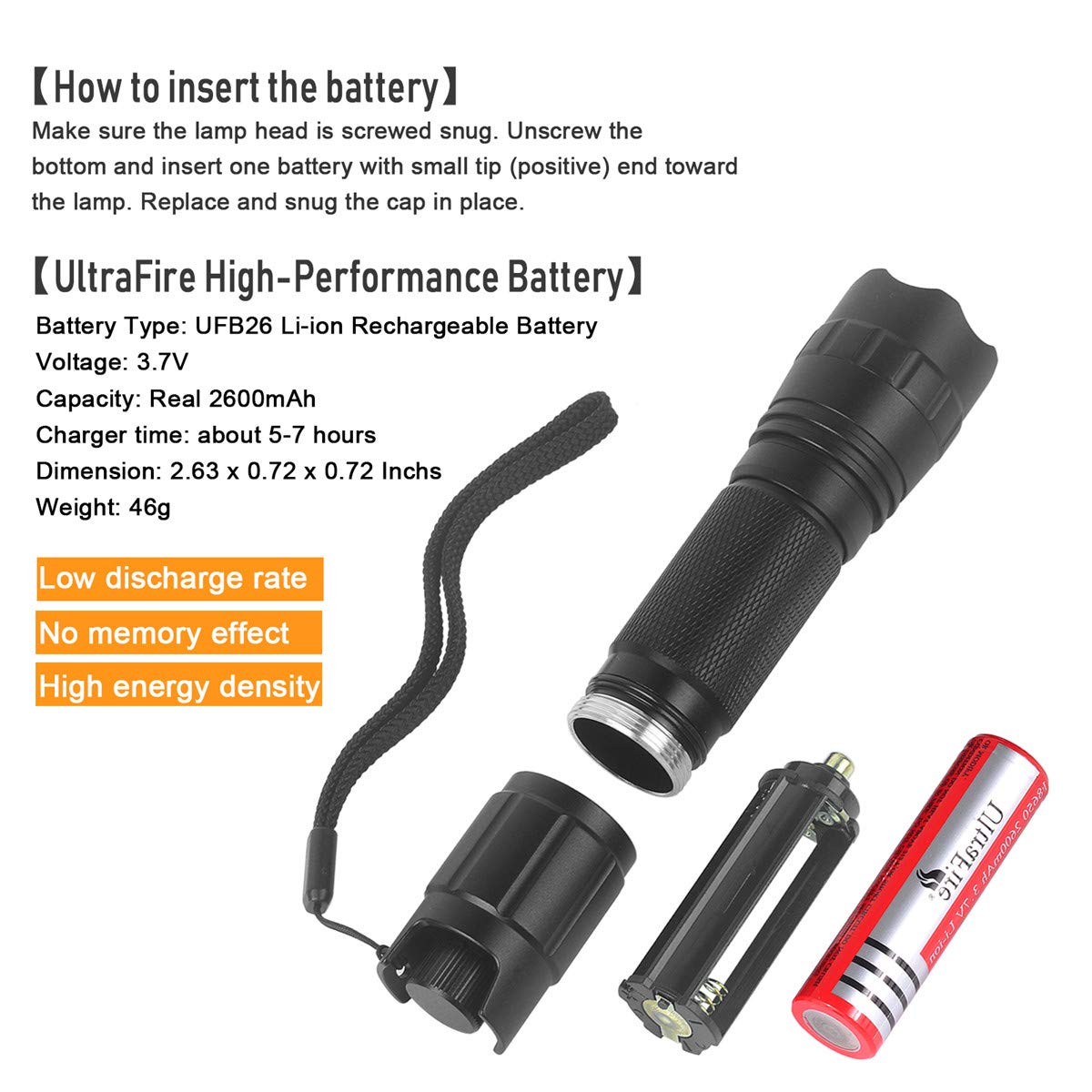 UltraFire UV flashlight 395-405 nm black light LED flashlight, zoomable UV light, stepless dimming UV lamps, small ultraviolet light