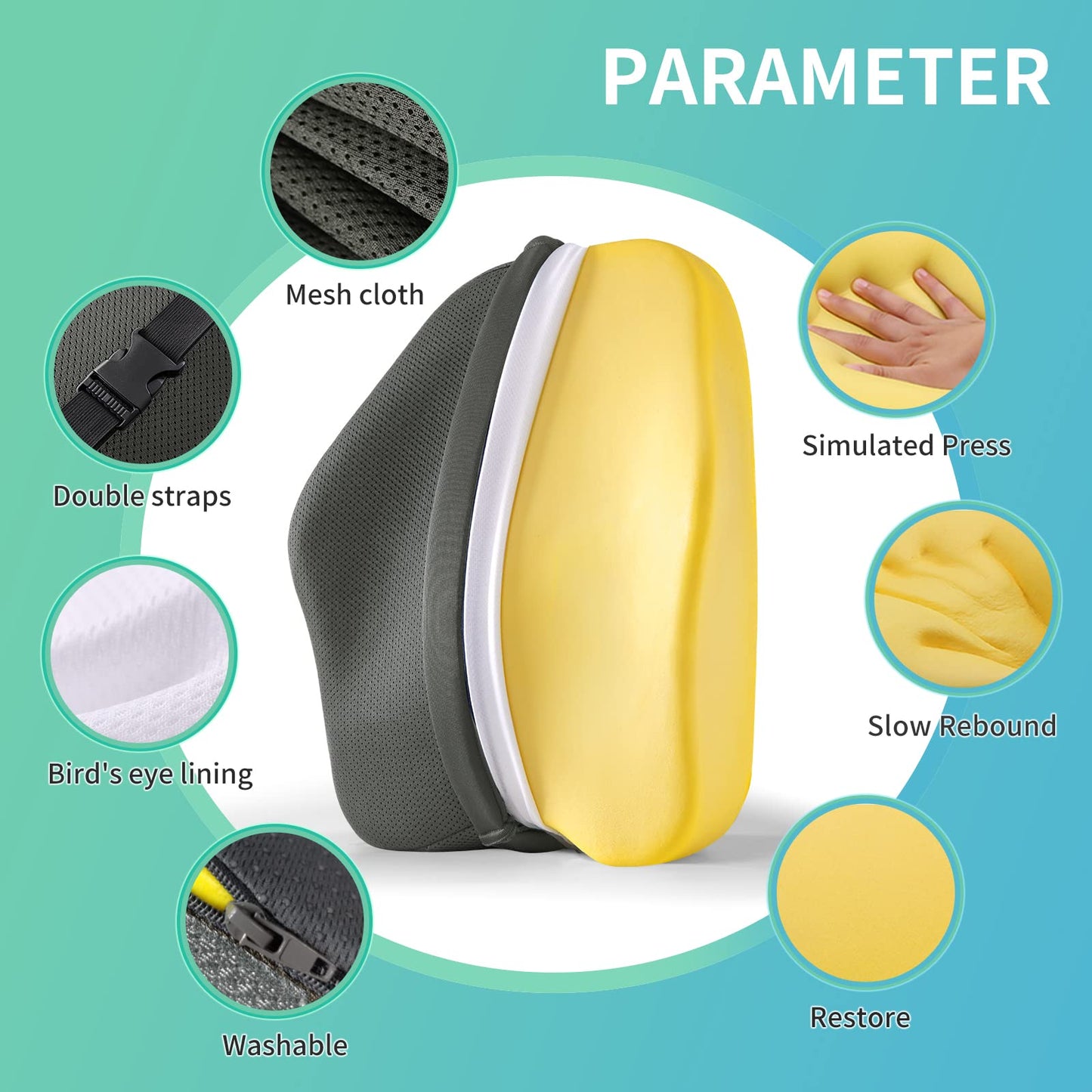 Lumbar support cushion office chair back support cushion for chair car seat back support ergonomic back cushion desk chair back support back pain backrest lumbar support.