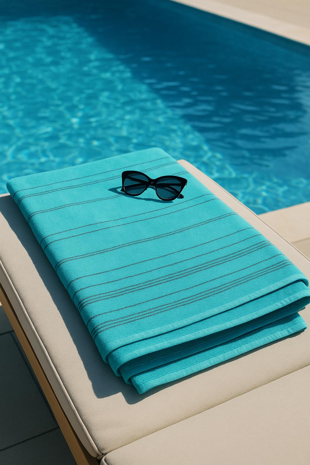 Betz XXL bath towel - large beach towel - sauna towel made of 100% cotton - sun lounger towel - 90x180 cm - Lines - color turquoise