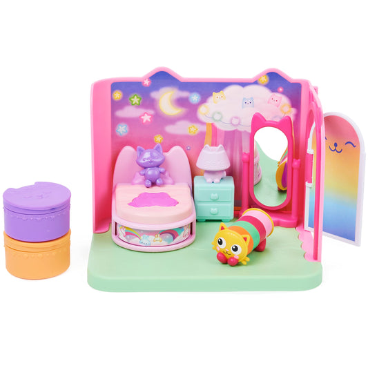 Gabby's Dollhouse Deluxe Room, Sweet Dreams, bedroom with cuddly cat & Deluxe Room, Craft-a-riffic Room, craft room with Baby Box