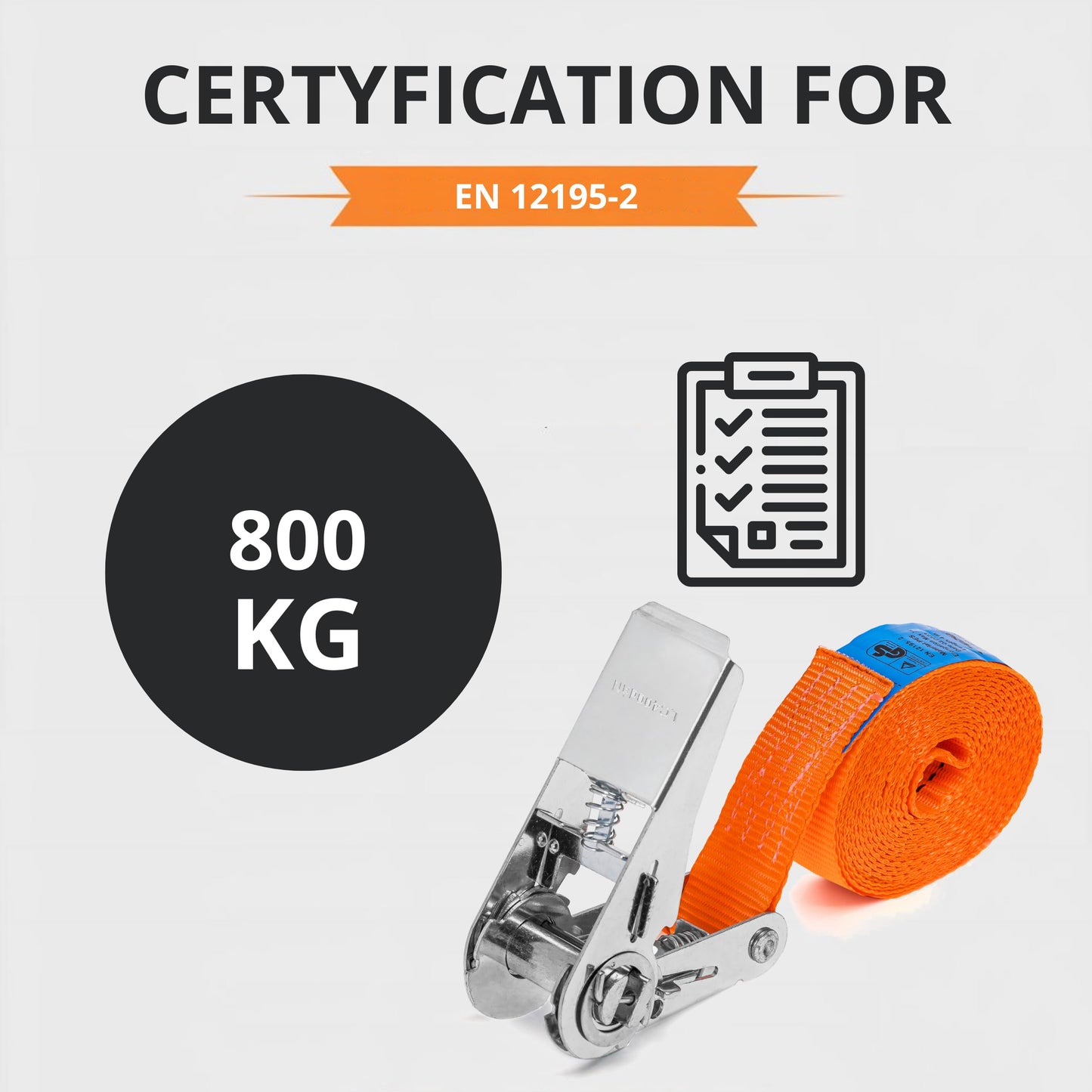 INTAKO 4-piece ratchet tie-down straps (4m or 6m) - 800kg 25mm - TÜV & DIN certified - Small one-piece tie-down strap - Ratchet strap for motorcycles