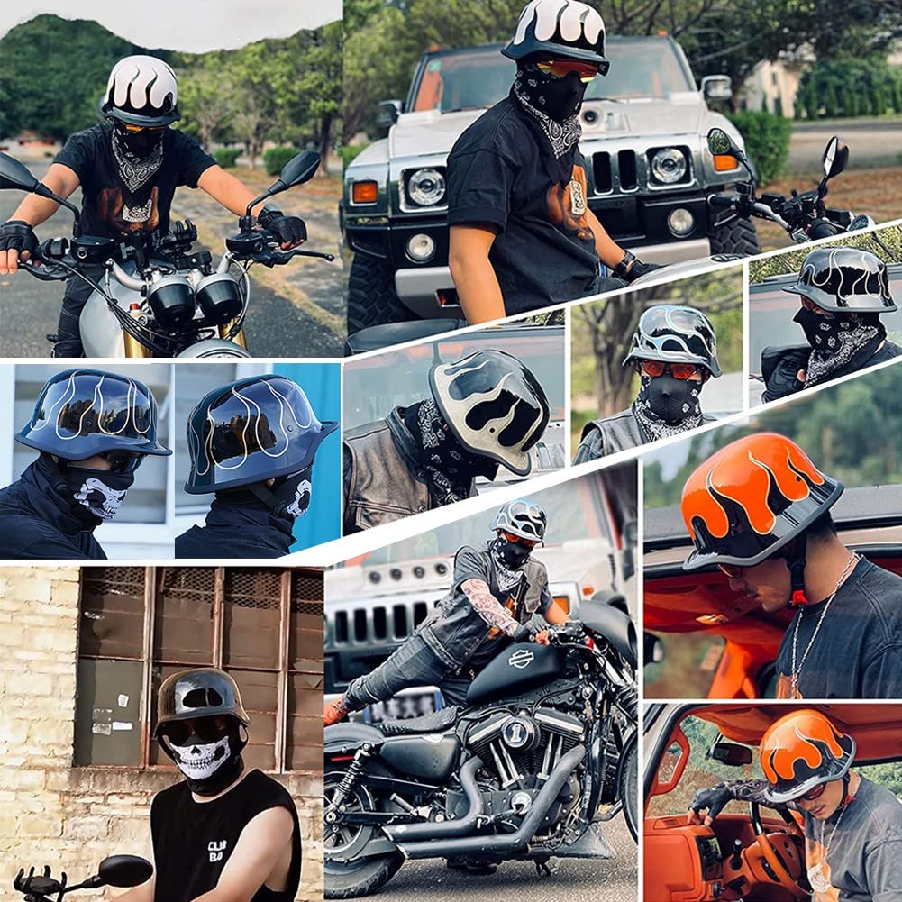 German motorcycle half helmets with ECE, retro jet helmet, chopper helmet, scooter helmet, bicycle helmet, with removable inner lining and quick release buckles M~XXL 57~64CM